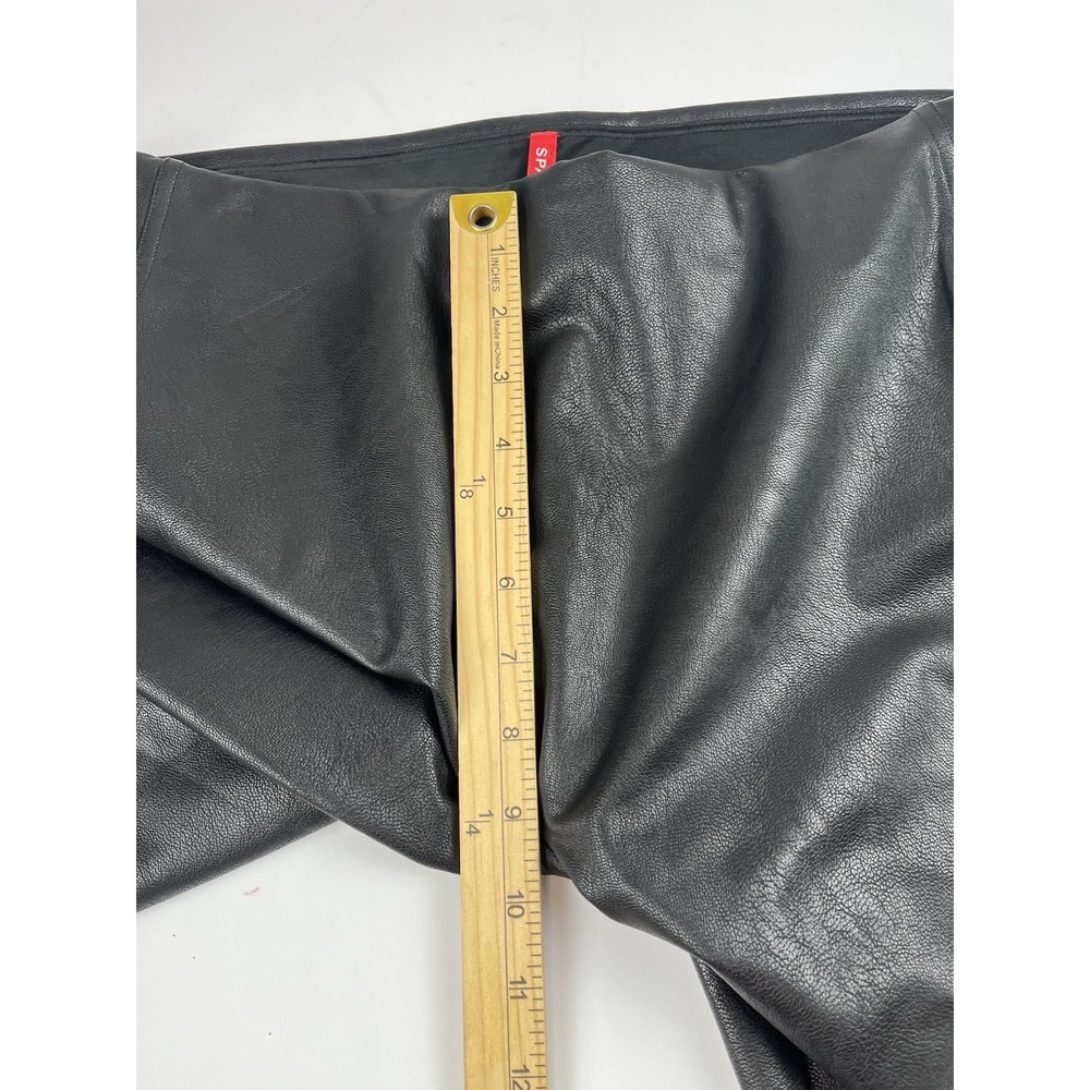 Spanx Faux Leather Bootcut Pants Sz XL Slimming Shaping Stretch Elastic‎ Waist - Picture 4 of 10